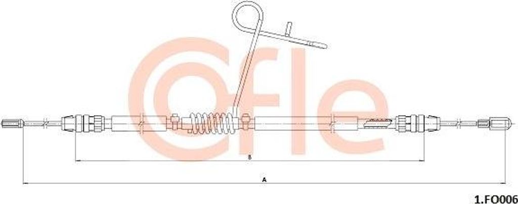 COFLE 1.FO006 Seilzug, Handbremse OE 1942920 kompatibel mit Transit, Tourneo