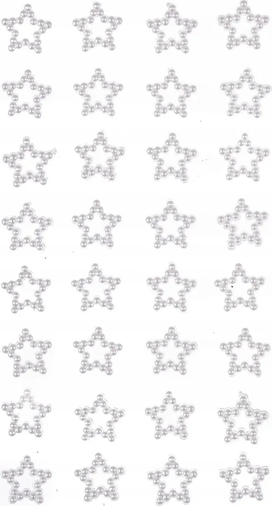Perles étoiles autocollantes blanches strass 32p pour cartes et fête
