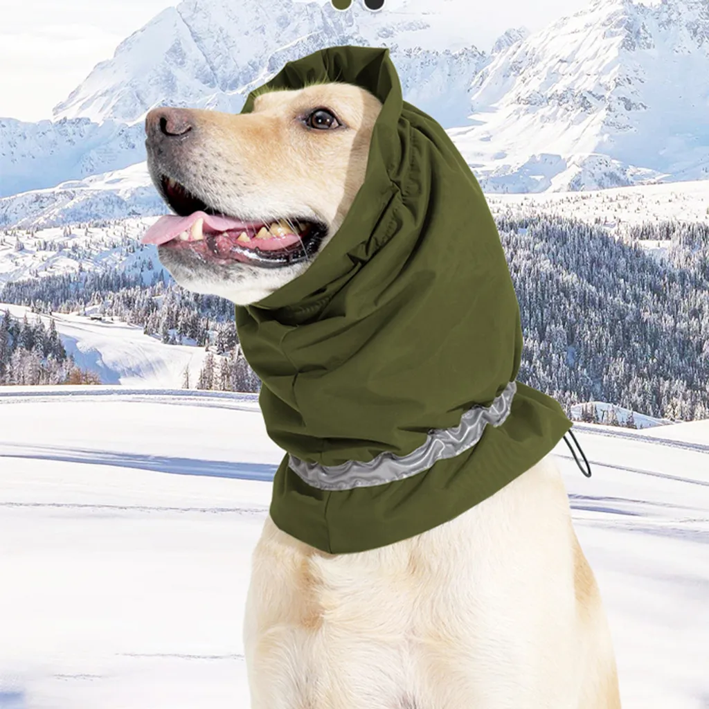 INF Cappuccio per cani calmante - Sciarpa per cani impermeabile e calda in uno colore dell'erba M