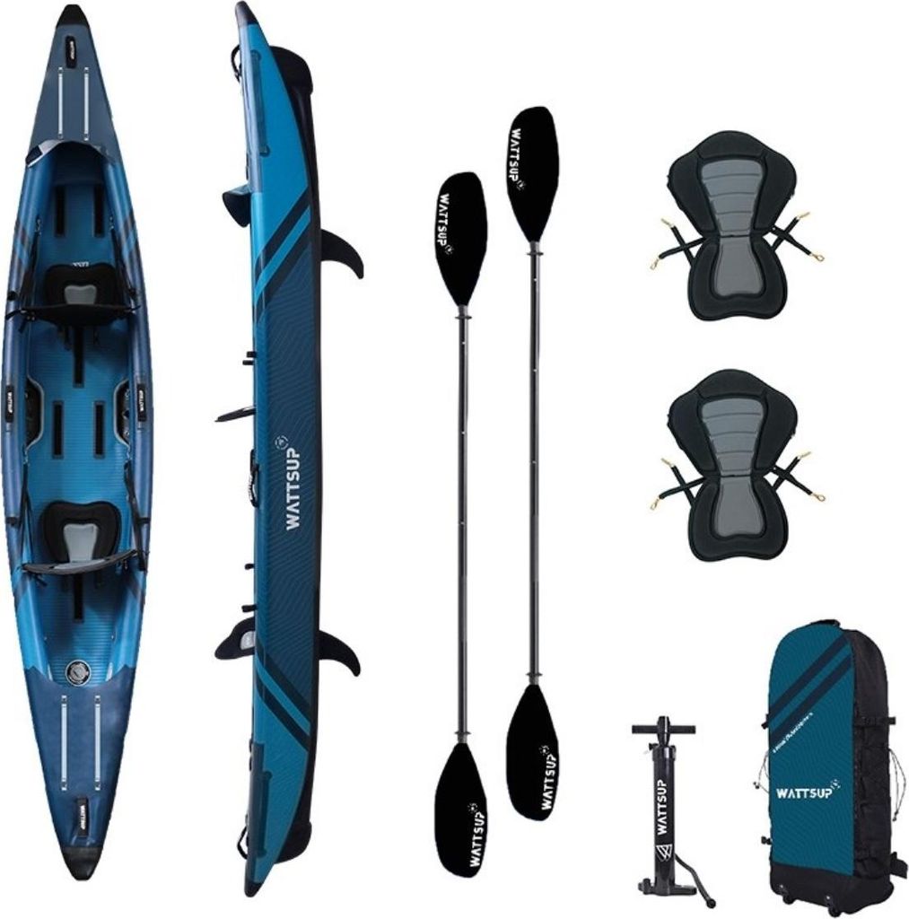 WattSUP TORPEDO 2 Personen Kajak SET aufblasbar DropStich Kanu Boot Kayak Paddel