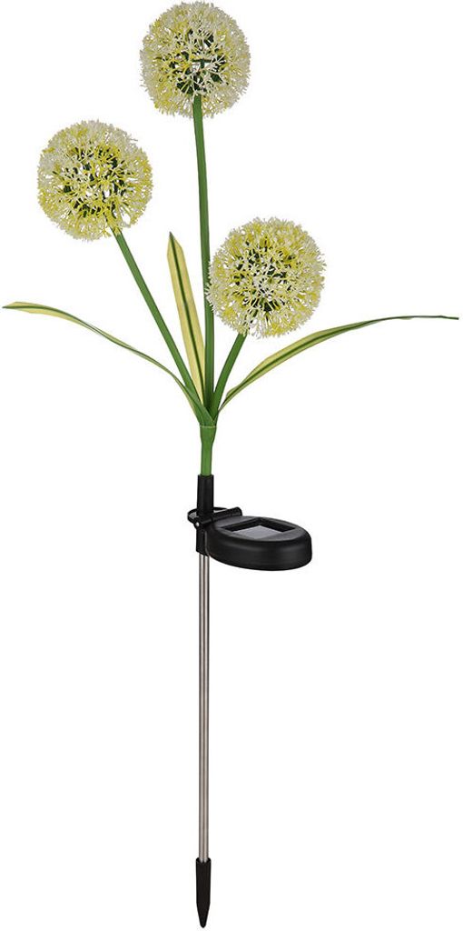 LED Solarleuchte, Pusteblume gelb, Edelstahl, H 75 cm
