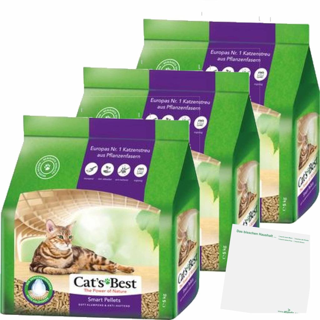 Cats Best Smart Pellets 3er Pack (3x5kg Beutel) + usy Block