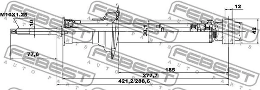 Amortisseur gaz haute performance pour Almera - Fiabilité FEBEST 02658720R