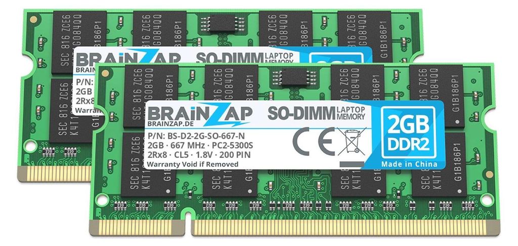 Two computer RAM modules are shown, arranged diagonally.