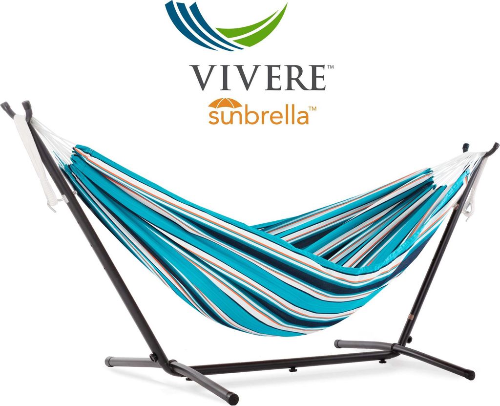 VIVERE Sunbrella Stangen-Hängematte 200x135 cm / 200 kg - Mehrfarbig