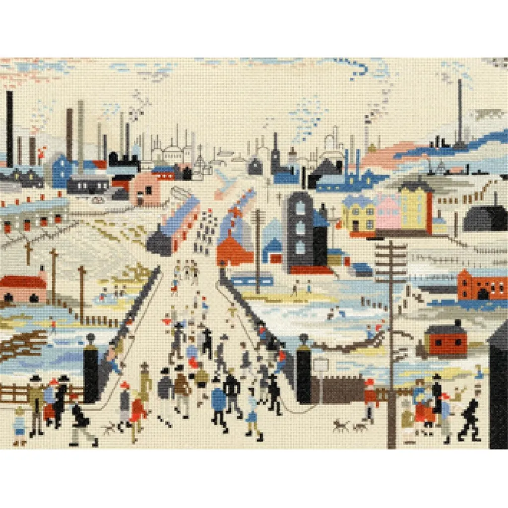 Point de Croix Paysage Pont du Canal Kit Déco Murale 33x26cm XLC10