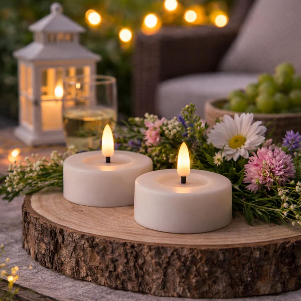 LED Maxi Teelichter - XL Outdoor Teelichter  - D: 6,5cm - Produktbild 