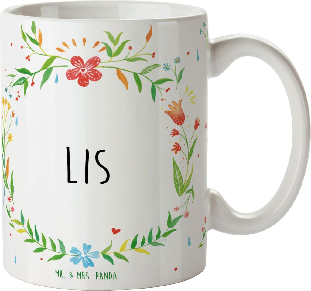 Mr. & Mrs. Panda Teetasse Lis - Geschenk, Becher, Kaffeetasse, Trinkbecher, Motivtasse, Bedruckte Tasse