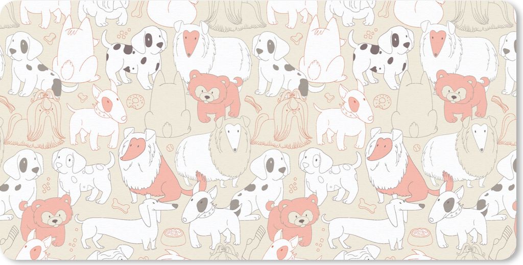 MuchoWow Mauspad Mousepad Muster - Hund - Hundefutter - Jungen - Mädchen - Kinder - Kinder 60x30 cm - Mousepads - Maus Mat - Pad - Mausunterlage...