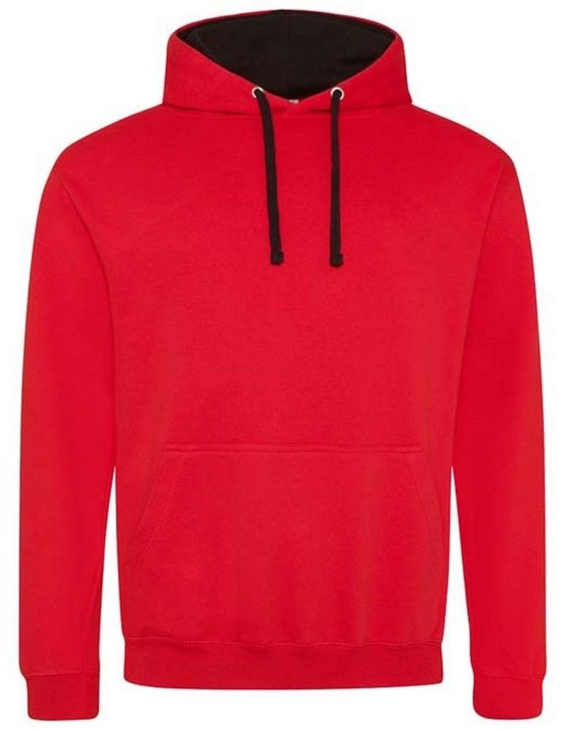 Awdis - "Varsity" Kapuzenpullover für Herren/Damen Uni LT2871 (XS) (Feuerrot/Pechschwarz)