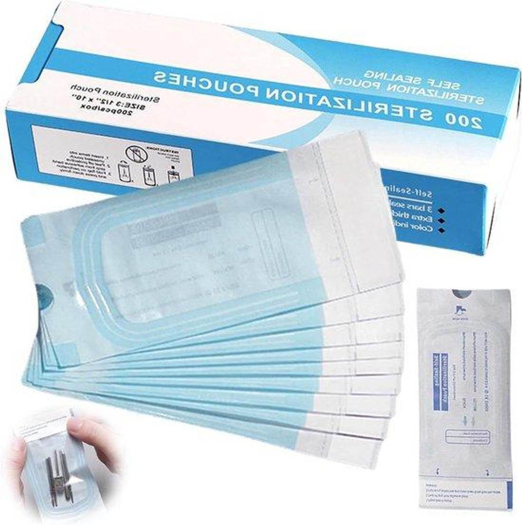 Autoclavable Sterilisierungssäcke für Zahninstrumente - 90 x 260 mm.
