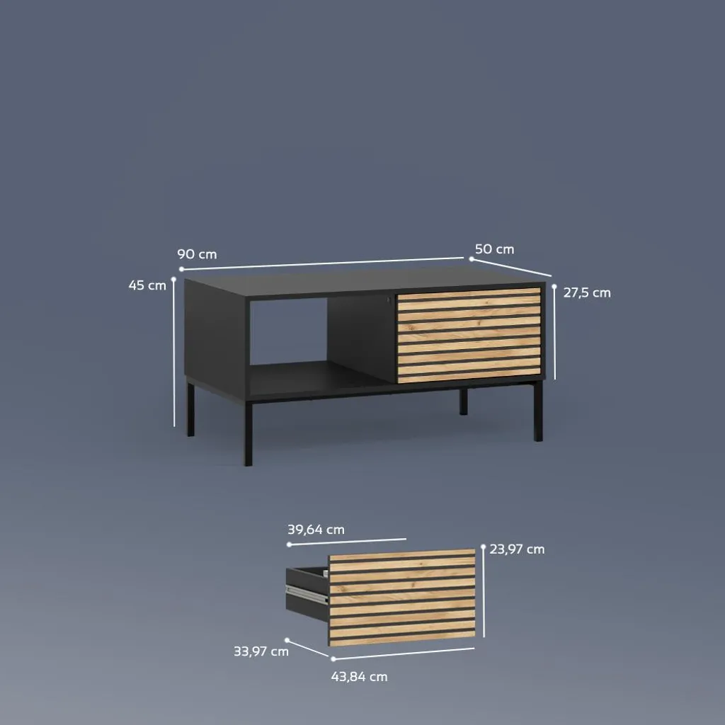 Table basse pour plateau télé et apéritif Livinity Aterno compacte - 3