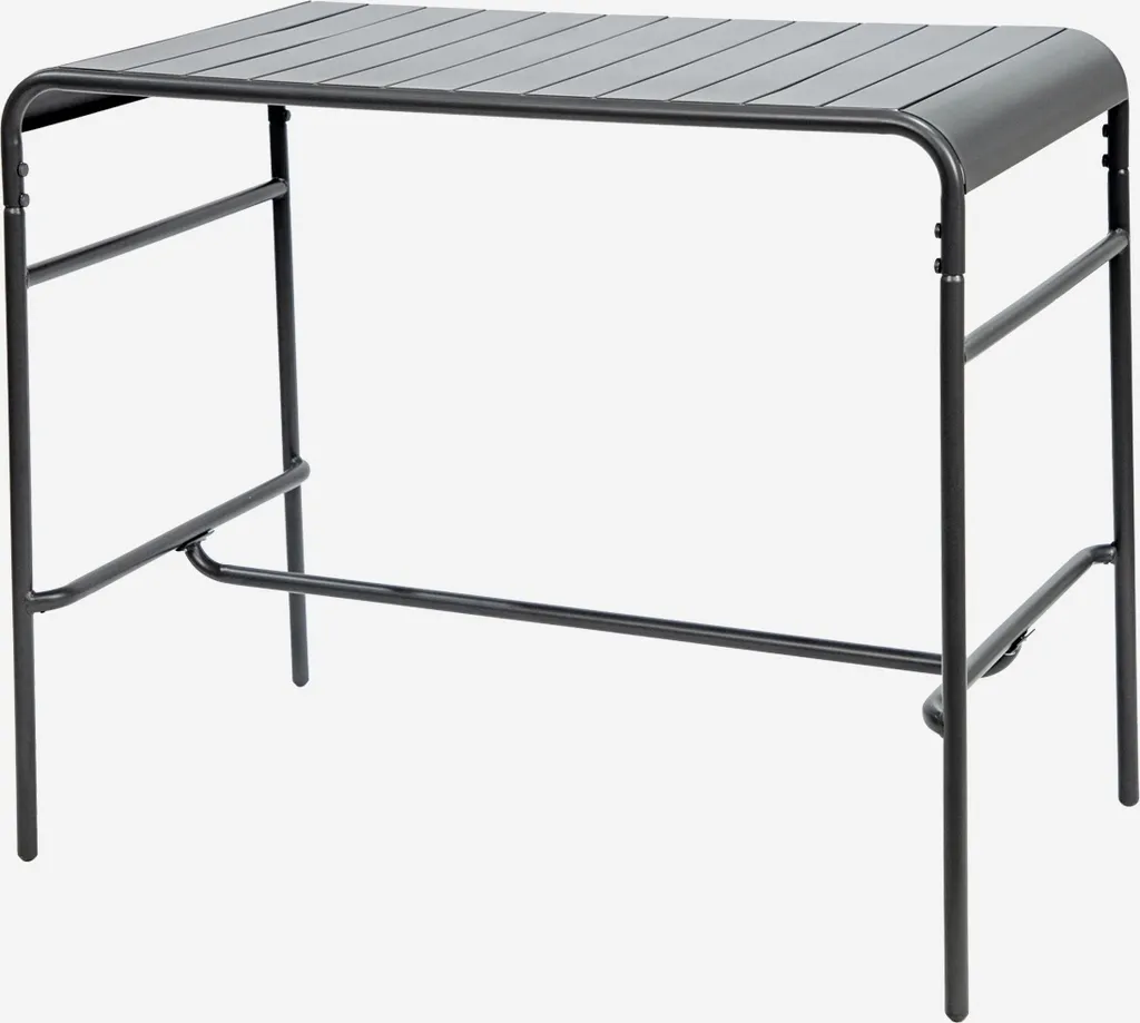 Tavolo da Pranzo Esterno 4 Persone 120cm - Metallo Grigio Scuro Opaco