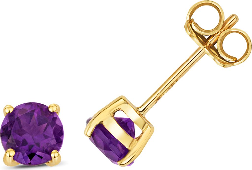 9 Karat (375) Gold Damen - Paar Ohrstecker mit Amethyst - Produktbild 