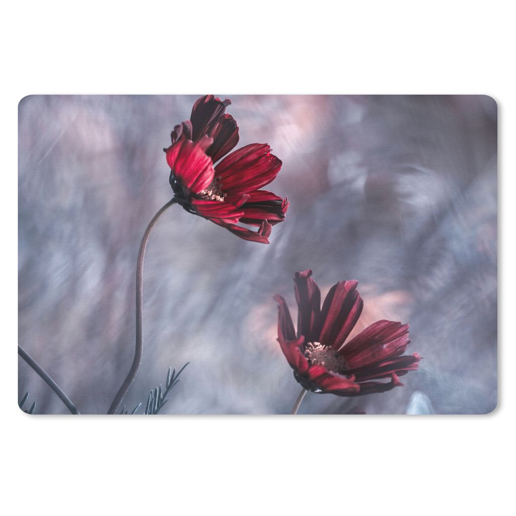 MuchoWow Mauspad Mousepad Blumen - Rot - Pflanzen - Natur 27x18 cm - Mousepads - Maus Mat - Pad - Mausunterlage - Büroartikel - Desk Matten