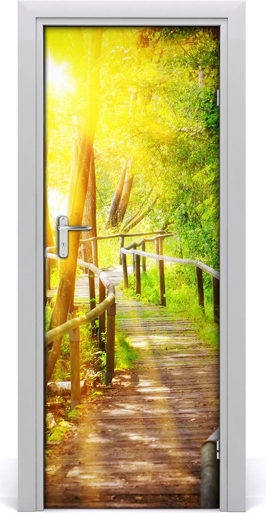 Tulup Türaufkleber 75x205 cm Dekorative Aufkleber Selbstklebend Wasserdichte Tapete Abnehmbar Schlafzimmer Wohnzimmer Wohnkultur - Weg im Wald