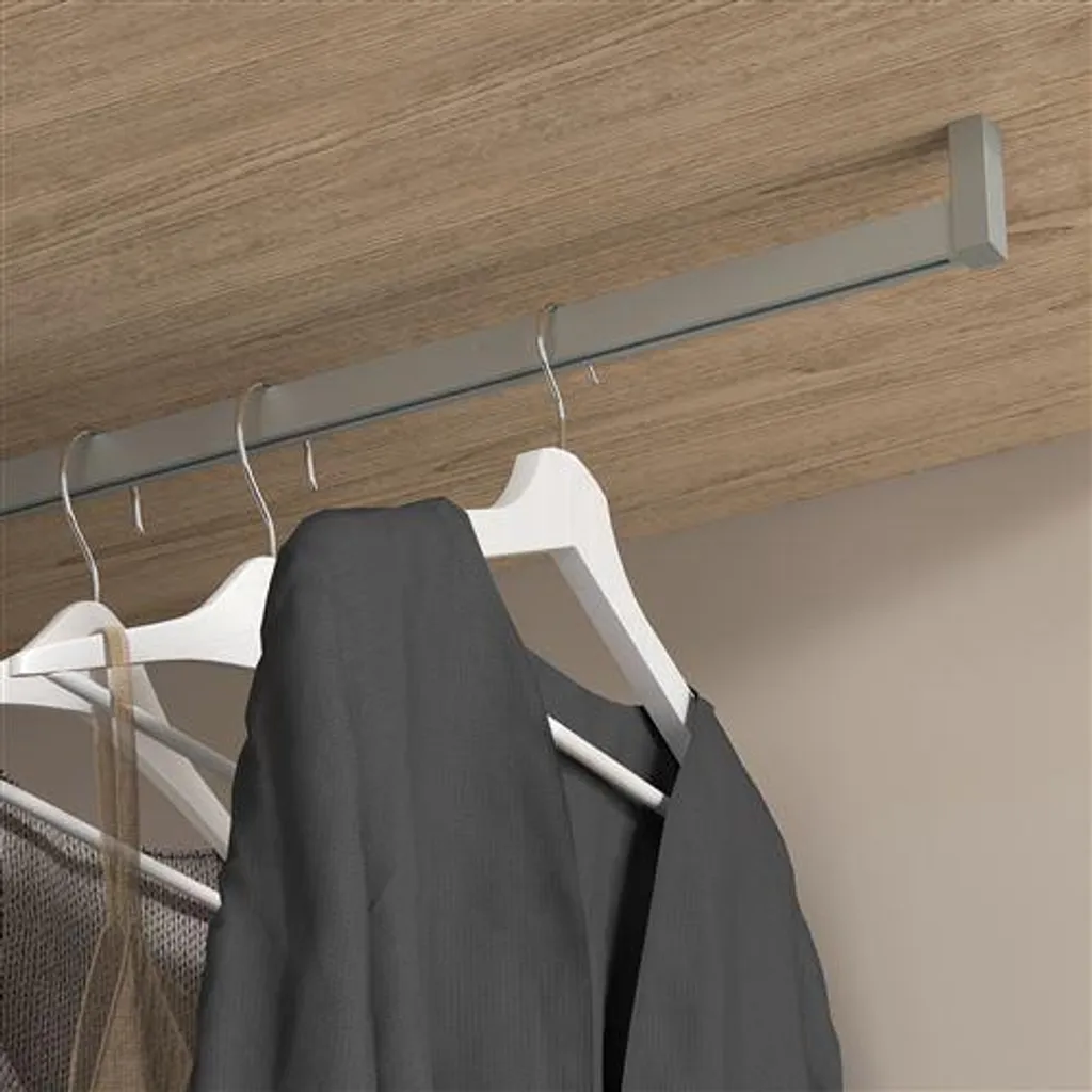 Lot de 2 barres pour dressing gris pierre 75cm penderie luxe alu