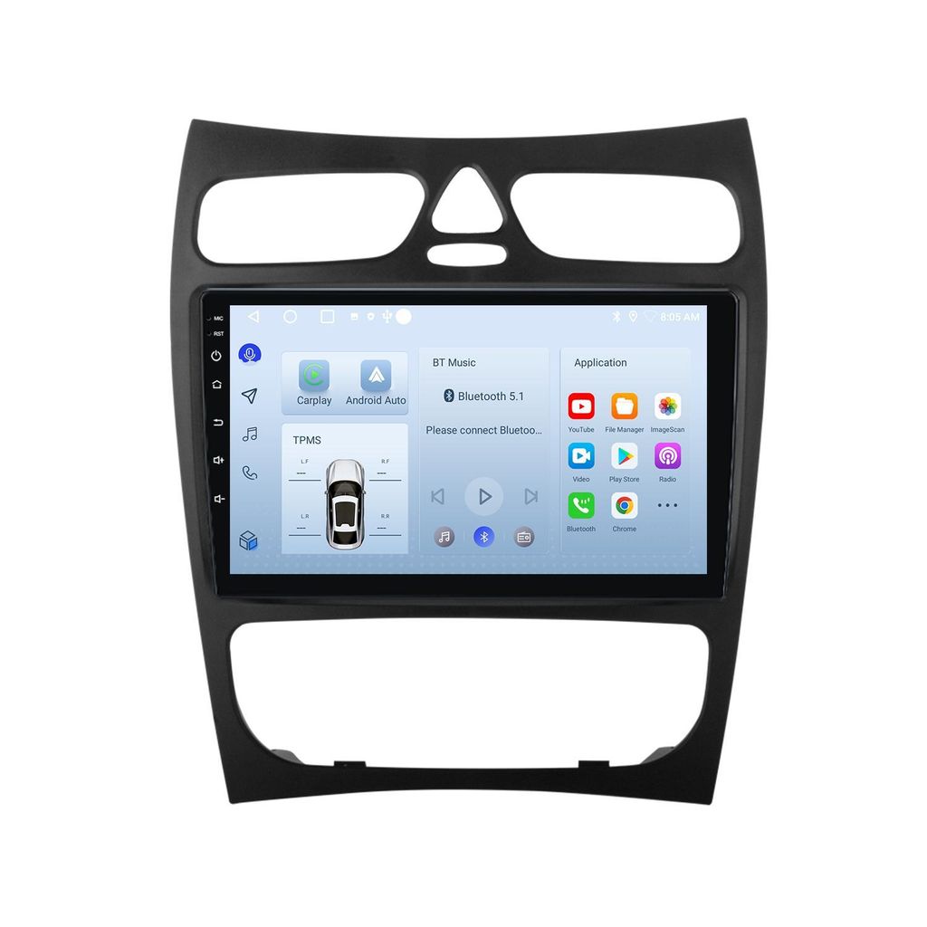 Radio Android 9'' 64GB pour Mercedes CLK W209 (2002-2009) Image du produit 