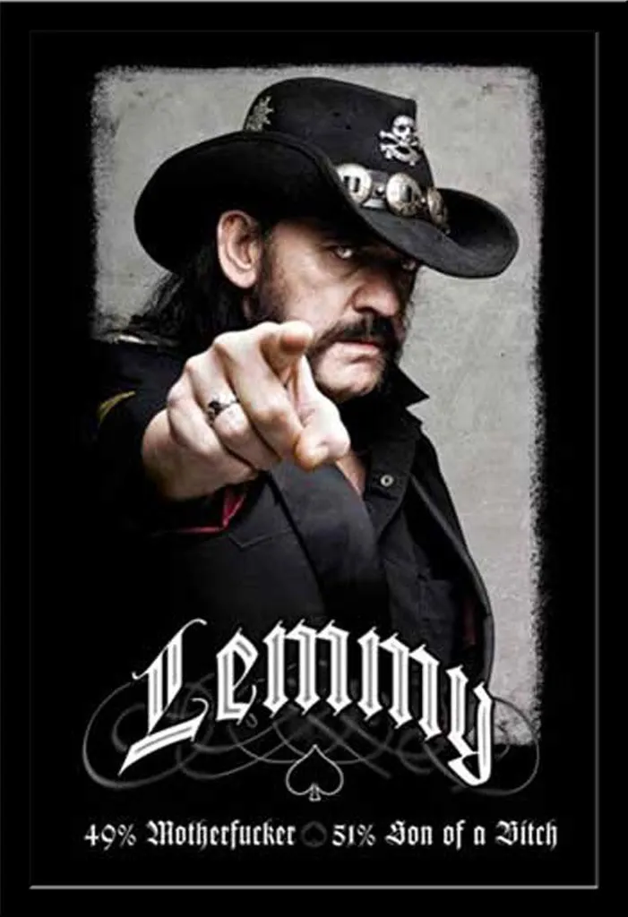 Cadre Shinsuke noir avec poster Lemmy 49% Mofo et vitre acrylique pro
