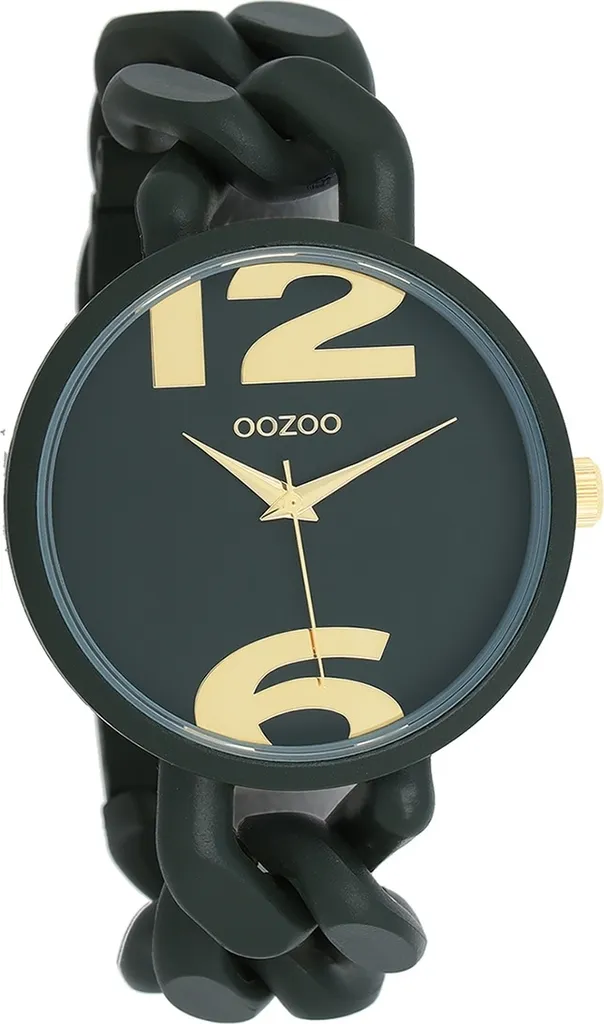 Montre à quartz Oozoo vert foncé bracelet plastique léger et résistant