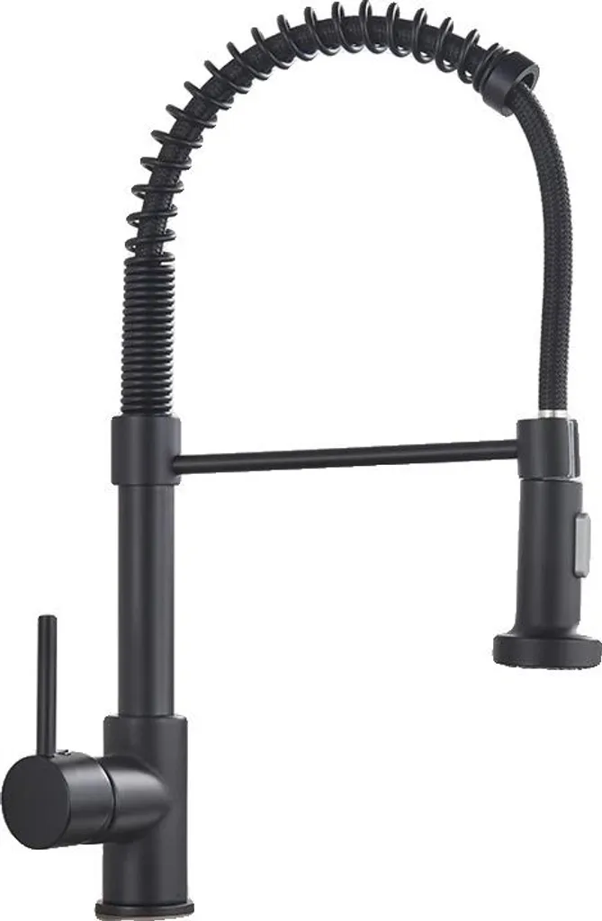 Mitigeur de cuisine suspendu au plafond noir mat style industriel