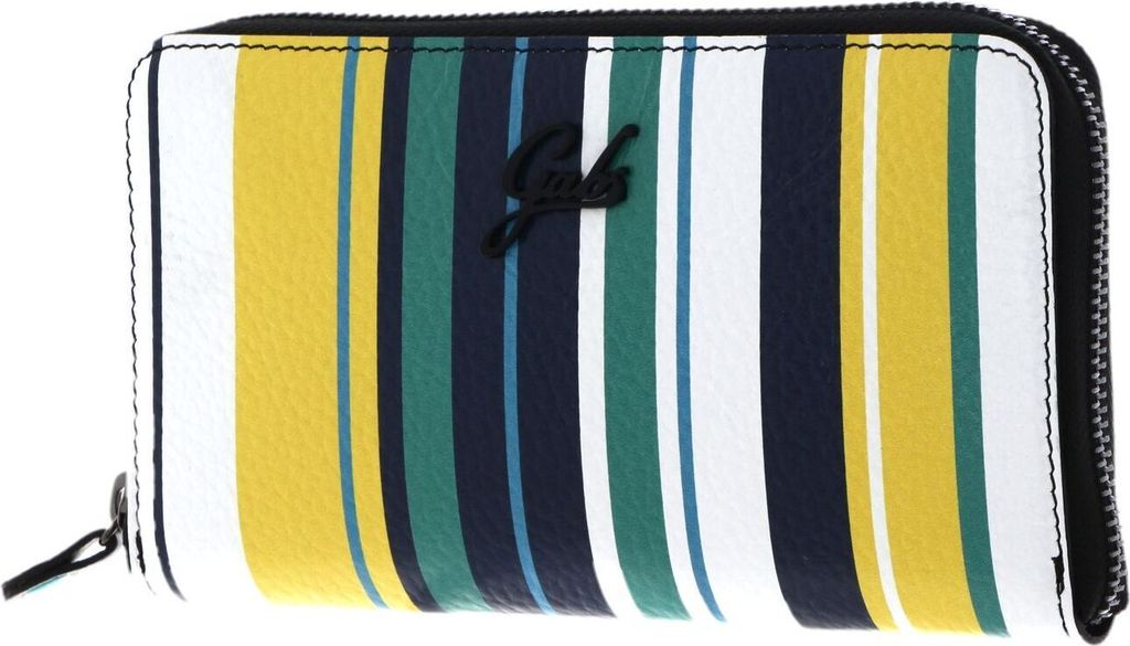 Gabs Leder Geldbörse GMONEY17 ST. Multirighe Ruga Bicolor Black Toni Freddi + Bianco Ottico + Peperita mehrfarbig