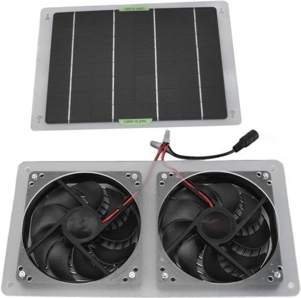 Extracteur d'air solaire avec panneau photovoltaïque pour abri et jardin
