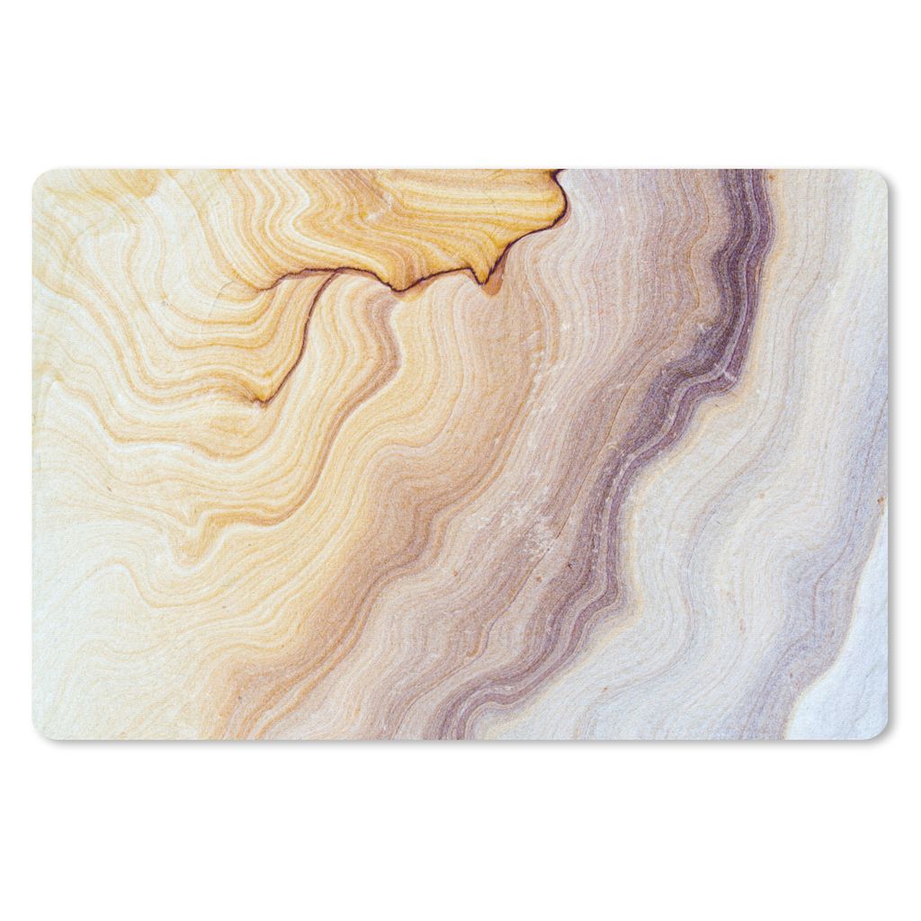 MuchoWow Schreibtischunterlage Marmor - Textur - Sandstein - Gold - Marmoroptik 60x40 cm - XXL Mauspad - Großes Mauspad