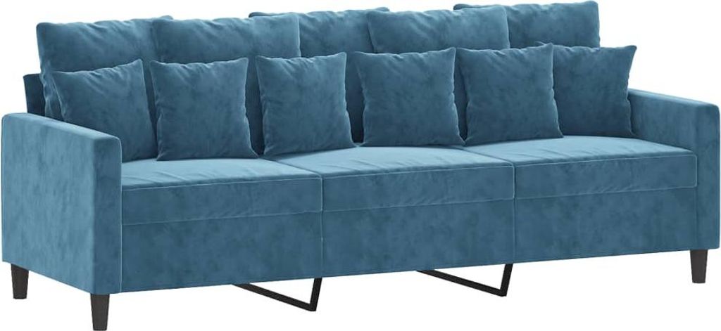 vidaXL 3-Sitzer-Sofa Blau 180 cm Samt
