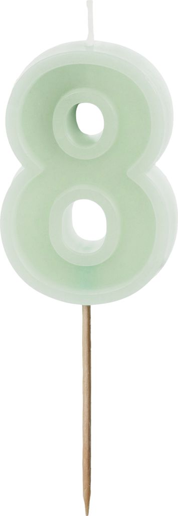 Geburtstagskerze Zahl 8, grün, 6 cm