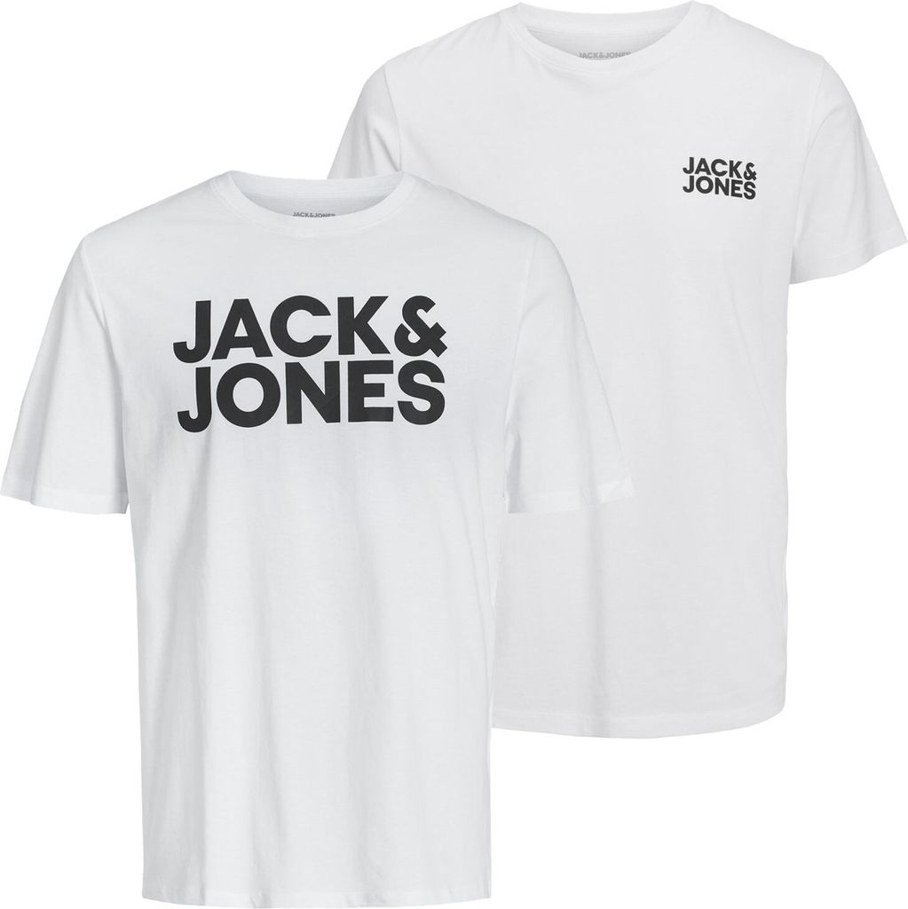 2er Pack JACK & JONES T-Shirts Logo Tee Crew Neck