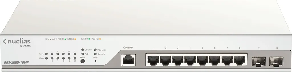 Switch D-Link DBS-2000-10MP : Gérez votre Réseau à Distance via le Cloud