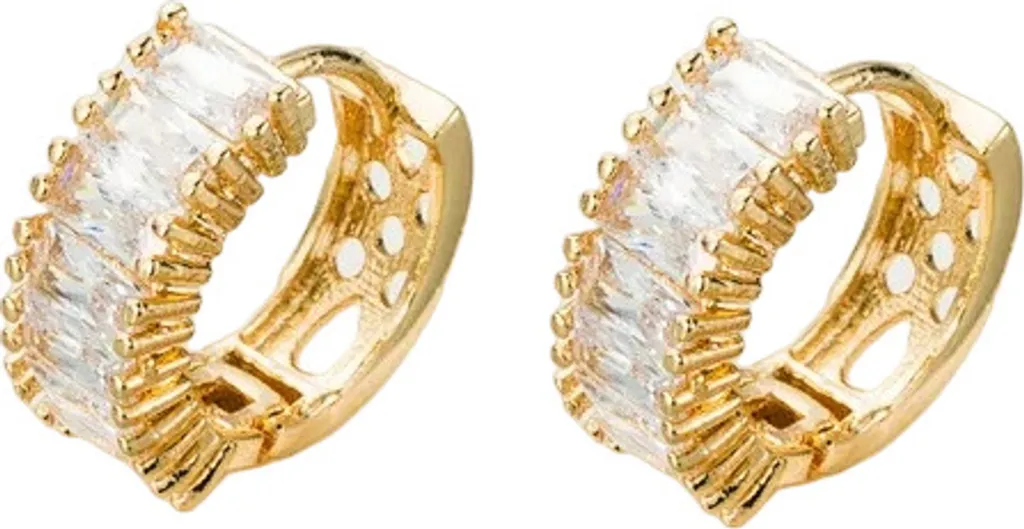 Orecchini Aidenn KP28359: Luce d'Oro e Cristallo per Momenti Magici