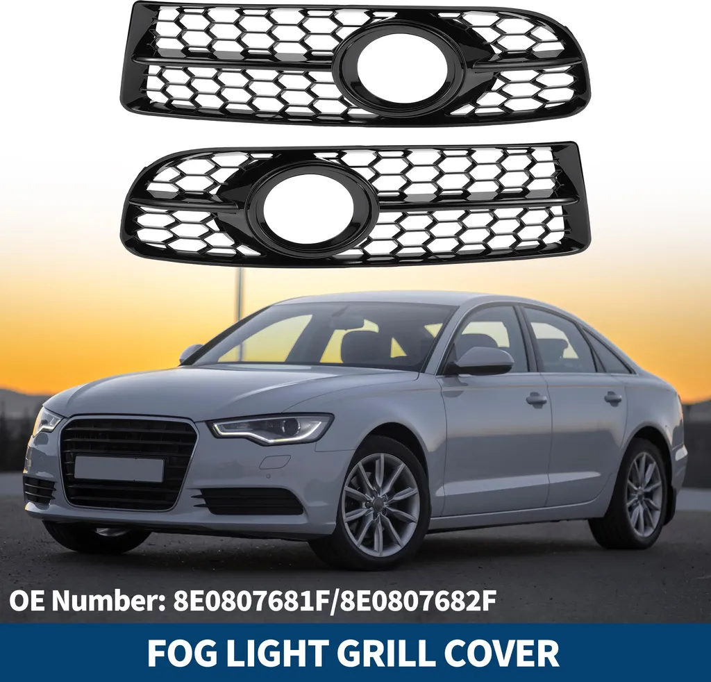 Grille antibrouillard Audi A4 B7 8E0807681F ABS Noir - Paire avant droite gauche