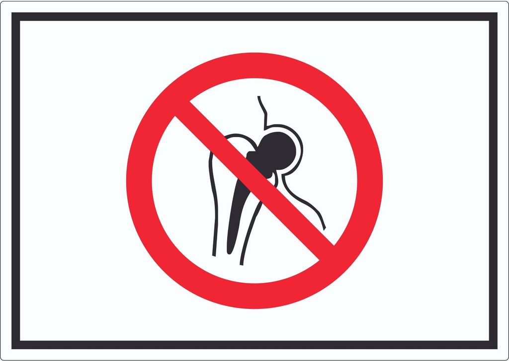 Kein Zutritt für Personen mit Implantaten aus Metall Symbol Aufkleber A0 (841x1189mm)