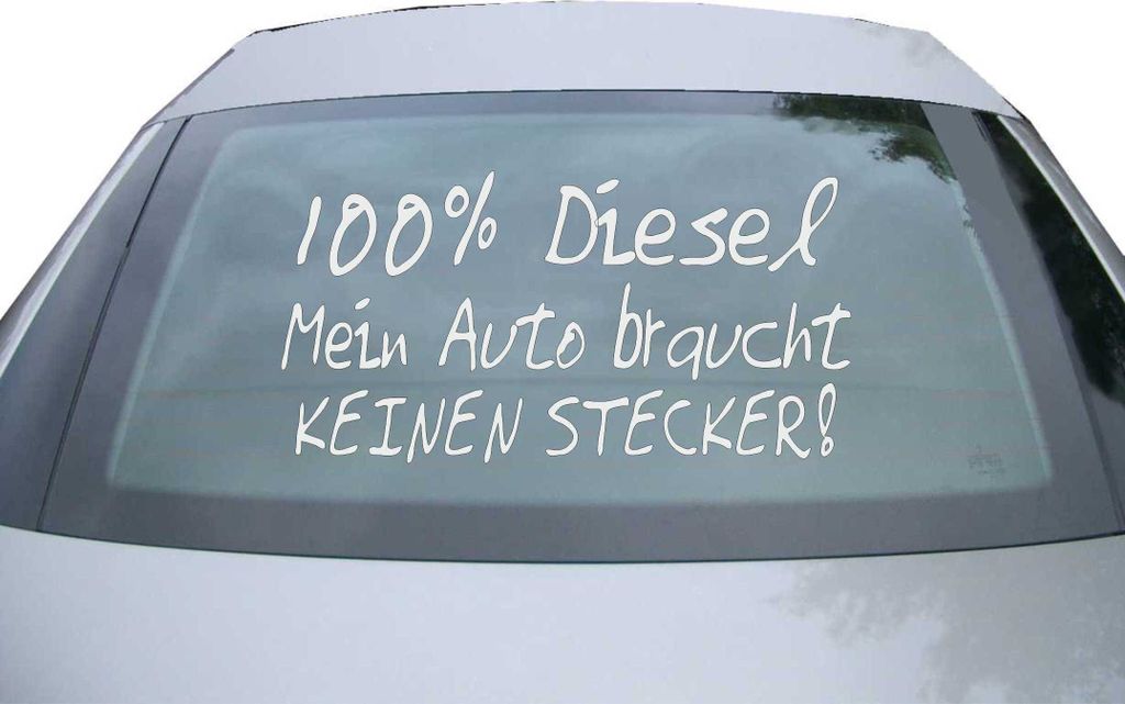 Indigos UG - Aufkleber Heckscheibe & Motorklappe DE6161 - silber - 600x308 mm - 100% diesel - Auto Scheiben Fenster Heckklappe Tuning Racing JDM - ...