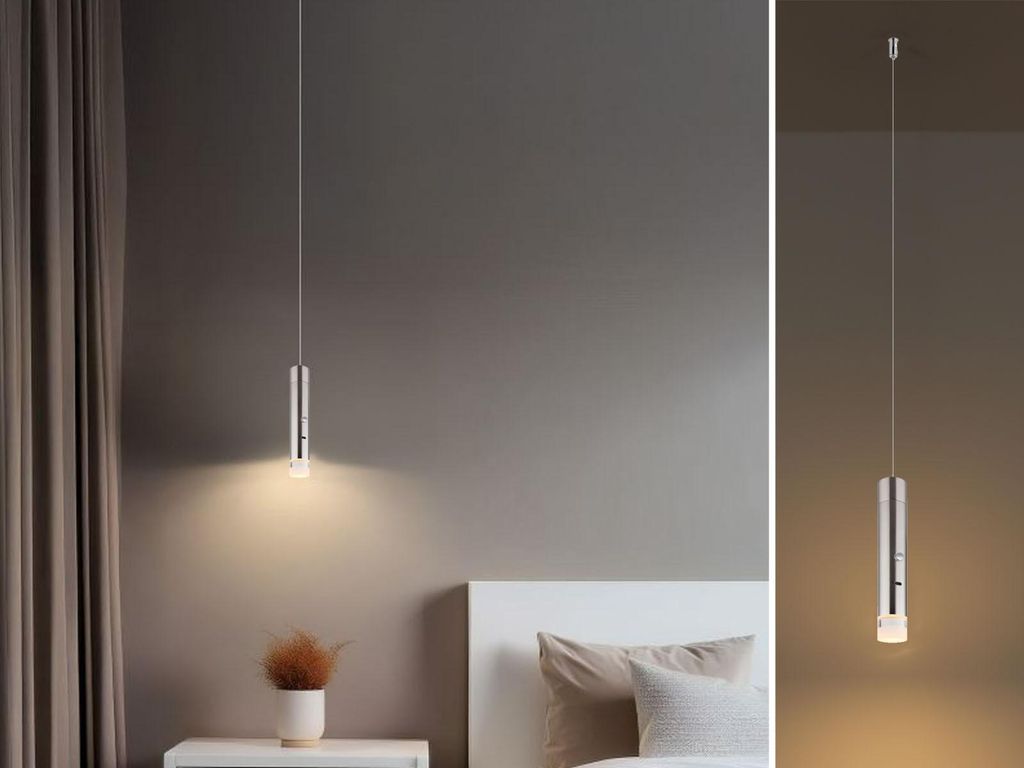 2in1 Akku LED Hängelampe einflammig & Taschenlampe Silber Produktbild 