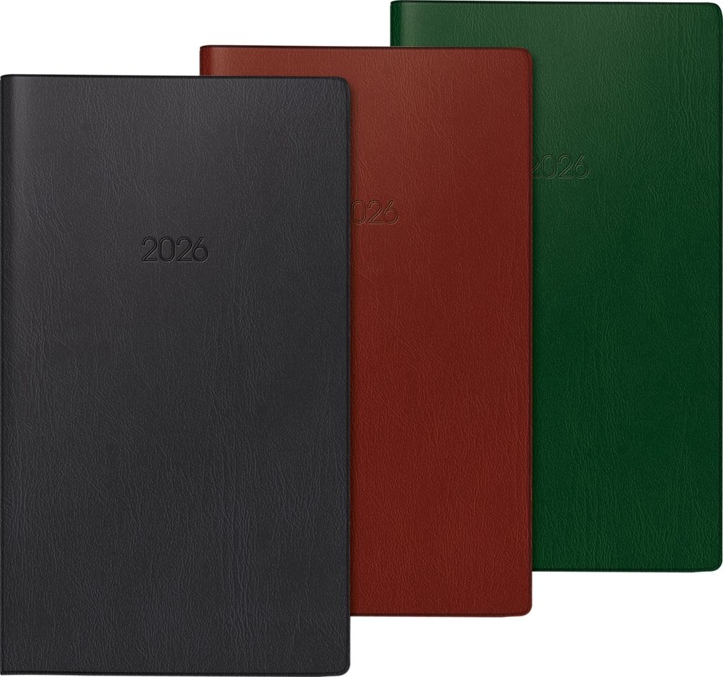 2026 Glocken Faltkalender 9x15cm sort 2S/1M