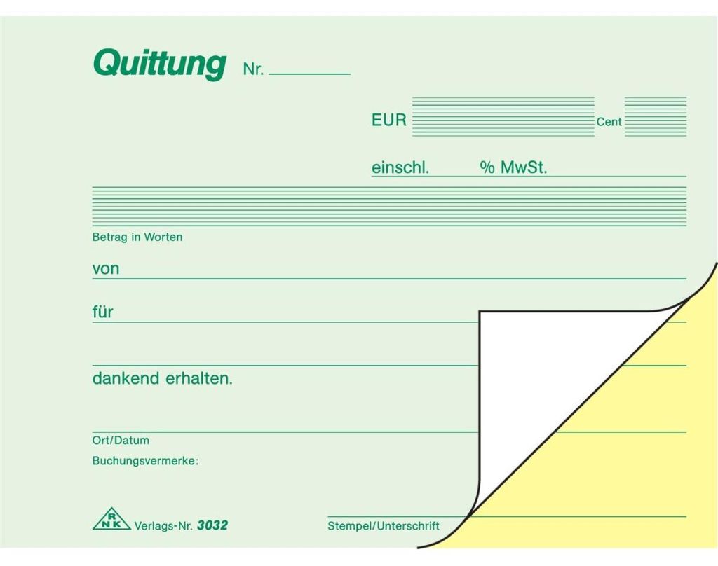 Quittungsblock A6 2x40 Blatt selbstdurchschreibend. Produktbild 