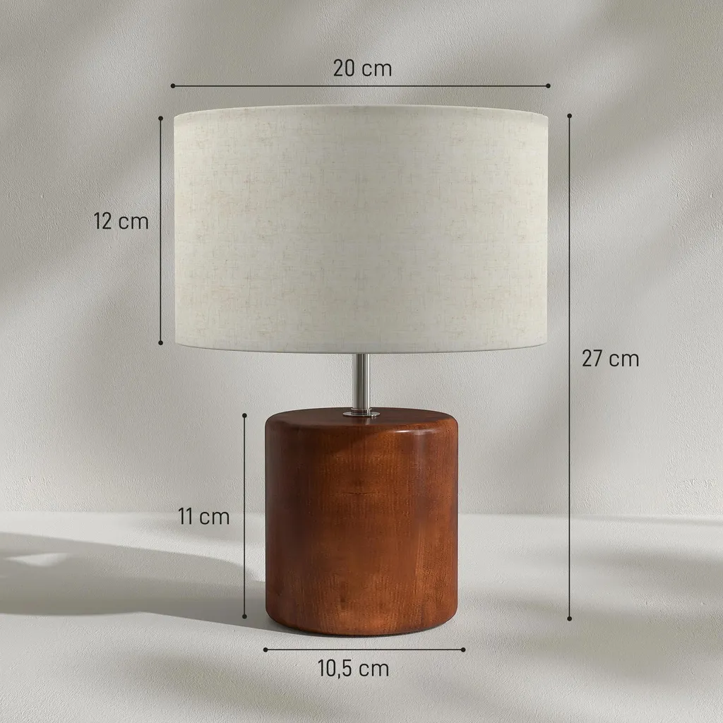 Lampe tactile bois et lin : fini les interrupteurs difficiles E27 - 6