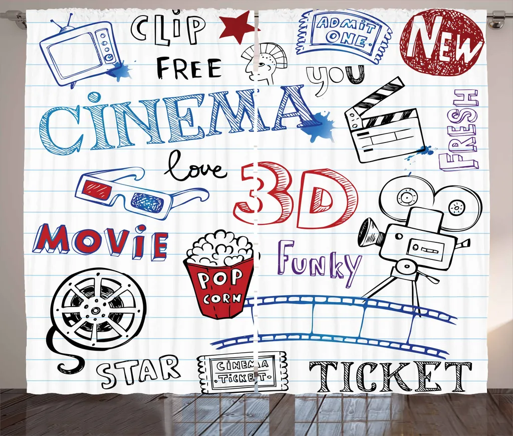 ABAKUHAUS Cinema Tenda Rustica Notebook Doodle 280x175 cm per Camera