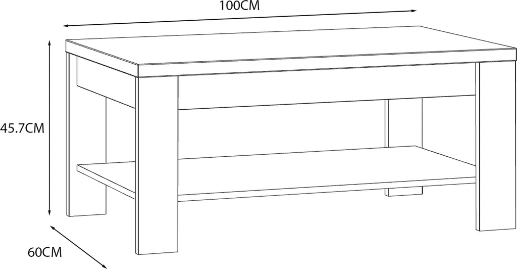 Table basse bois bicolore Chêne et Gris BOHOL - Structure Renforcée - 4