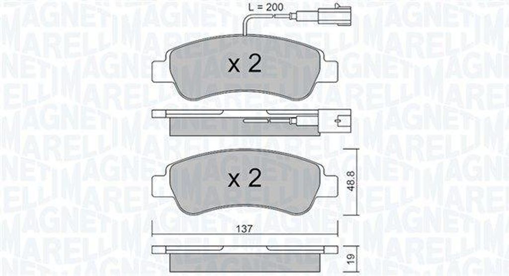 MAGNETI MARELLI Bremsbeläge Satz Hinten Bremsklötze für OPEL Movano C Kastenwagen (U9) 363916060832