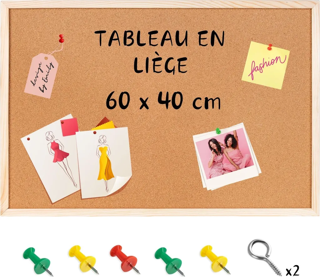 Panneau Mural en Liège 60 x 40 cm - Dites Adieu aux Post-it Perdus Partout