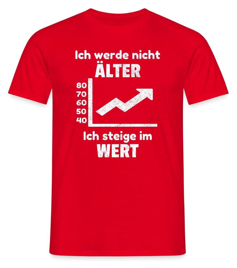 Spreadshirt Ich Werde Nicht Älter Ich Steige Im Wert Lustiger Spruch Männer T-Shirt, XXL, Rot