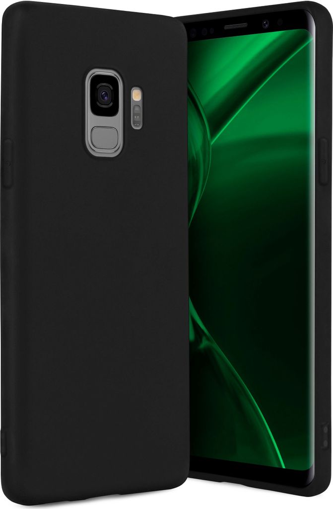 ONEFLOW Slim Case kompatibel mit Samsung Galaxy S9 - Hülle ultra dünn aus Silikon, Schwarz