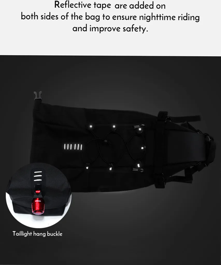 Sacoche de selle de vélo étanche 10L à grande capacité de rangement VTT