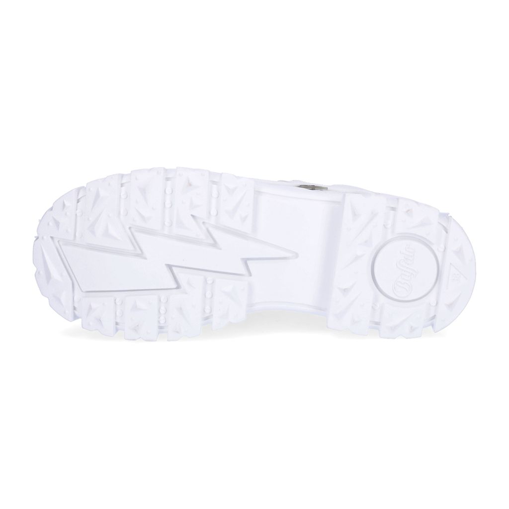 Buffalo Damen Sneaker Mit Plateausohle – Farbe Creme, Größe EUR 40, Schnürschuh Aus Textil, Absatz Ca. 5,5 Cm