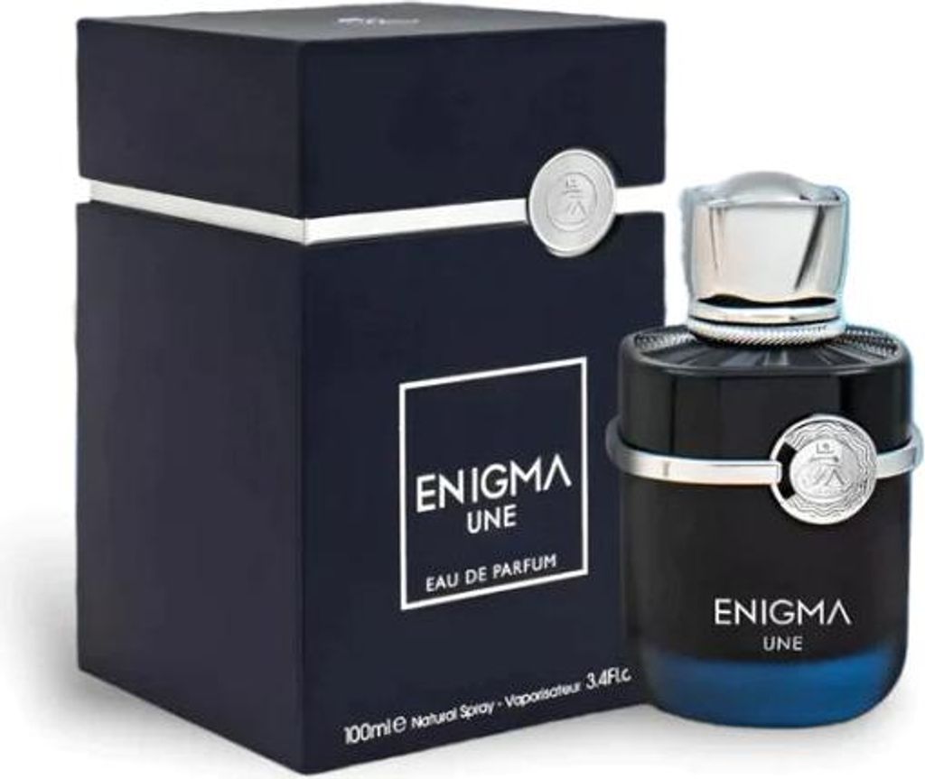 A perfume bottle and its box are displayed on a white background.