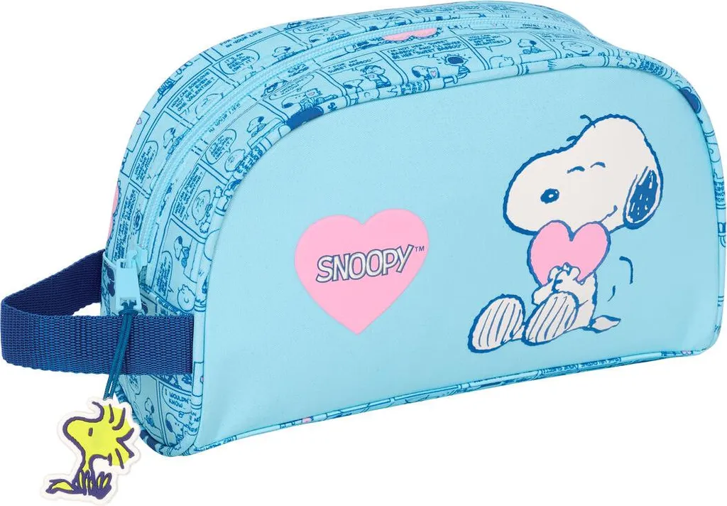 Nécessaire de Voyage Snoopy Love Bleu clair - Trousse de Toilette 26cm